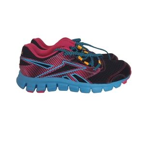 Reebok Smooth FLEX Ride Multicolor Pink Blue Running Shoes Size 3 1/2